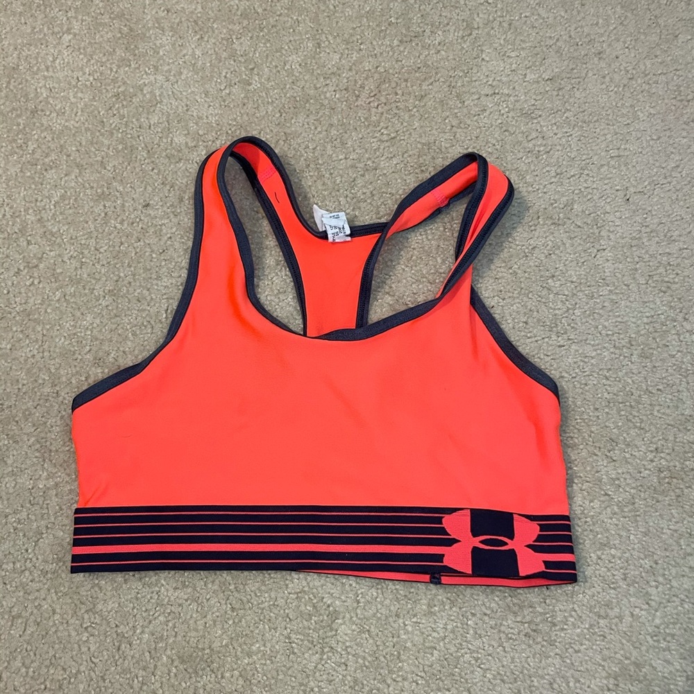 youth large neon orange sports bra